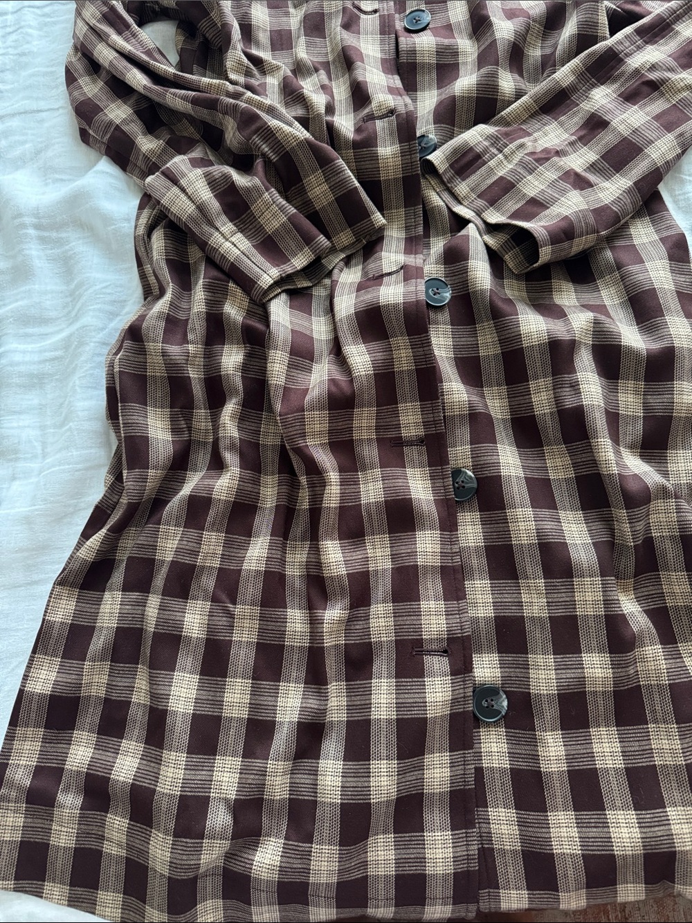 Reformation Beck Plaid Trench Coat - Picture 6 of 7